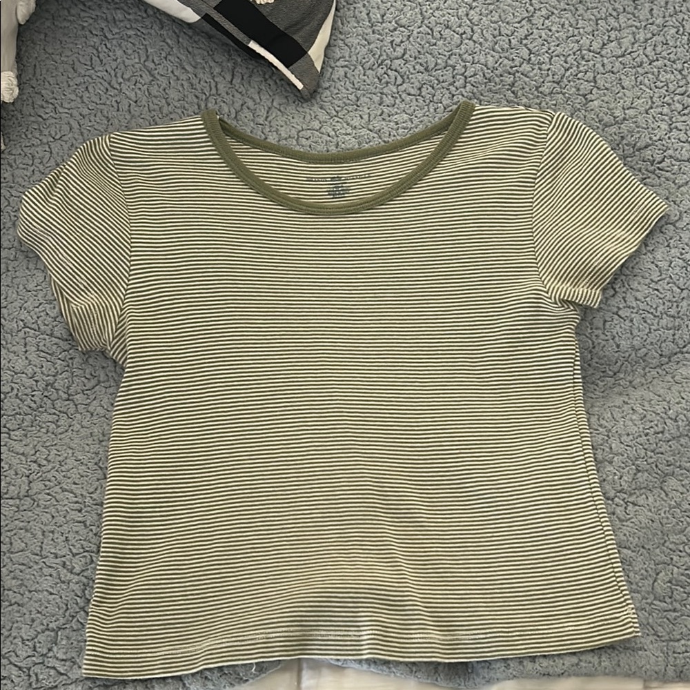 Striped Green and White Brandy top